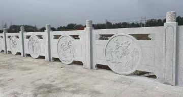 西安芝麻白河道栏杆 石材栏杆