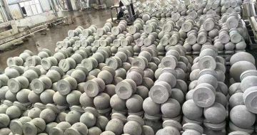 西安芝麻白圆球 石球 挡车球