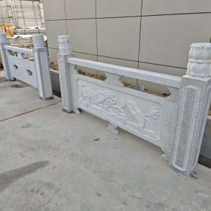 西安芝麻白河道栏杆 石材栏杆