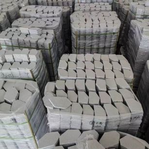 西安芝麻白石材冰裂纹，碎拼。