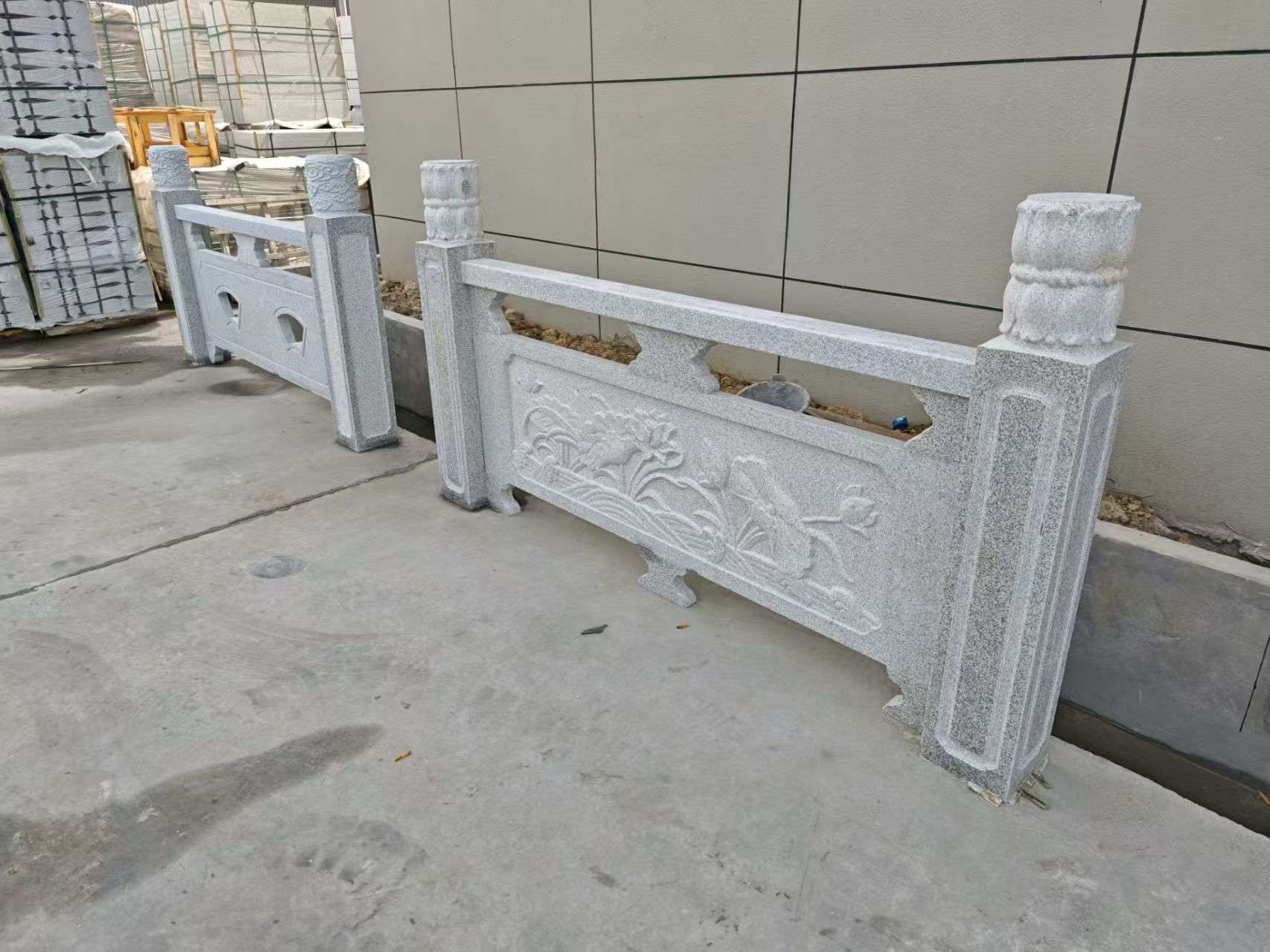 西安芝麻白河道栏杆 石材栏杆