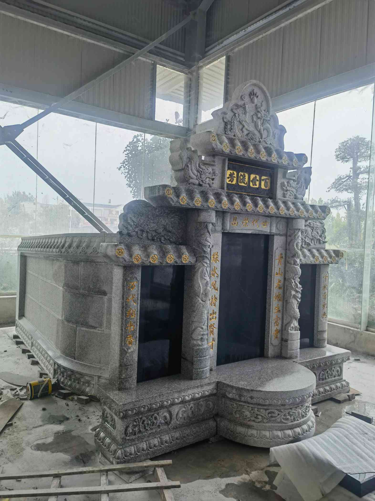 西安套墓 墓碑 围坟石 异形定制